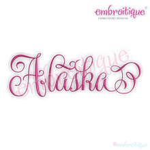 Alaska Calligraphy Fancy Script 3 USA United States Machine Embroidery Design