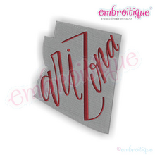Arizona Hand Lettered State Shape Filled