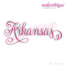 Arkansas Calligraphy Fancy Script 3 USA United States Machine Embroidery Design