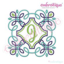 Johnson Monogram Machine Embroidery Curly Ornate Font Frame