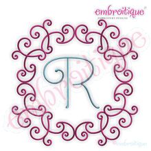 Romance Fancy Framed Monogram Initial Alphabet Font for Machine Embroidery