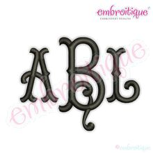 Tillman Classic Tuscan 3 Letter Monogram Machine Embroidery Alphabet