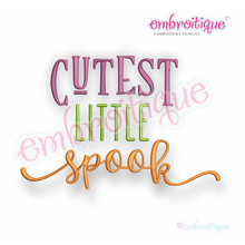 Cutest Little Spook - Fall Halloween Witch Ghost  - Machine Embroidery Design