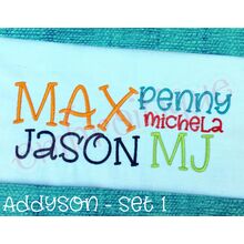 Addyson Set 1 Whimsical Machine Embroidery Alphabet Monogram Font - Great for Boys and Girls!