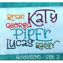 Addyson Set 2 Whimsical Machine Embroidery Alphabet Monogram Font - Great for Boys and Girls!