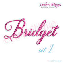 Bridget Monogram Set 1 - Small - Beautiful Calligraphy Swash Interchangeable Machine Embroidery Alphabet font - BX files included