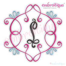 Curly Vintage Scroll Font Frame 2 - Machine Embroidery File