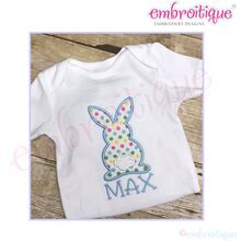 Easter Bunny Butt Bum with tail Applique  Egg Hunt- Adorable on Easter outfits! -Instant Download -Digital Machine Embroidery Design
