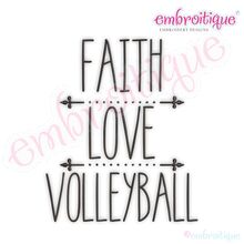 Faith Love Volleyball Rae Dunn Style Farmhouse Chic Machine Embroidery Design