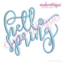 hello spring in a script font
