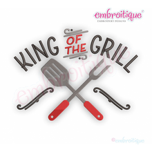 King Of The Grill -  Father's Day Dad Barbecue Grilling Smoker - Embroitique Machine Embroidery File