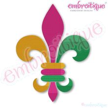 Embroitique Fleur De Lis French  Mardi Gras Solid Chevron Fill Stitch Set Machine Embroidery Design