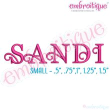 Sandi Monogram Font - Curly Classic Upright  - SMALL