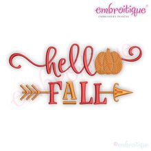 Hello Fall with Pumpkin -  Machine Embroidery Design