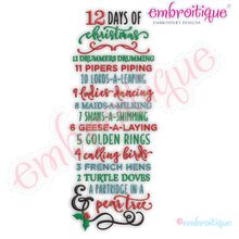 12 Days of Christmas Word Art