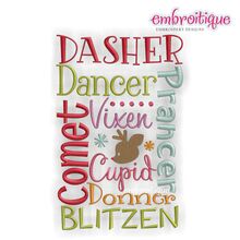 Reindeer Names Block - Whimsical Christmas Design