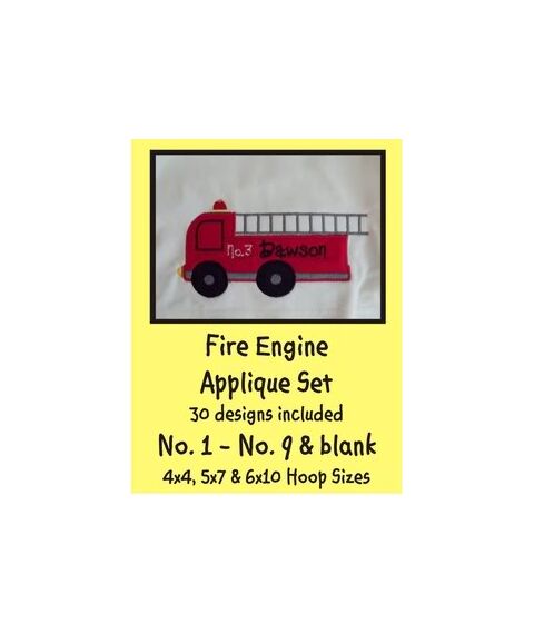 Fire Engine Applique Set - Great for Boys and Birthdays, 2 image