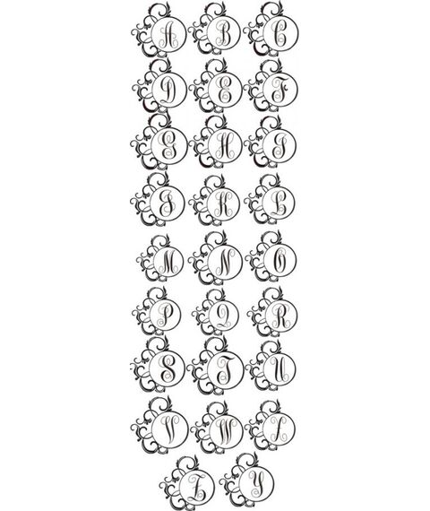 Fancy Round Frames Monogram Alphabet Font