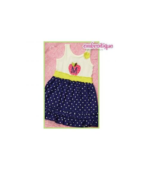 Apple Back to School Raw Edge and Satin Stitch Monogram Set