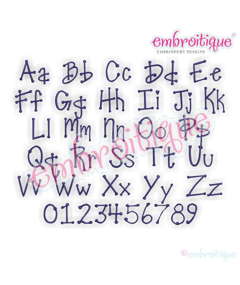 Dawson Machine Embroidery Monogram Set - Adorable Dotted Alphabet for Boys and Girls