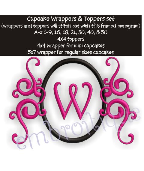Cupcake Wrapper and Topper Set - Fairytale Monogram, 2 image