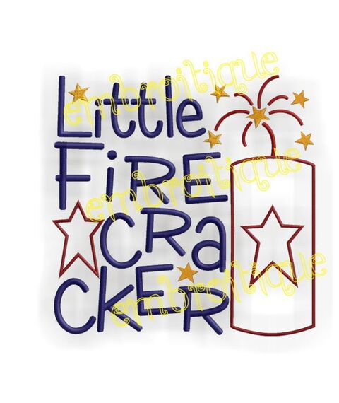 Little Firecracker 4th of July Embroidery Design, 2 image