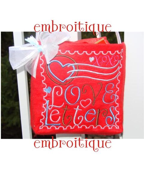 Love Letter Stamp Embroidery Design Valentine's Day, 3 image