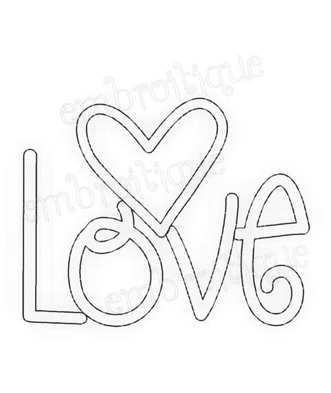 Love Word - Fill Stitch and Redwork, 2 image