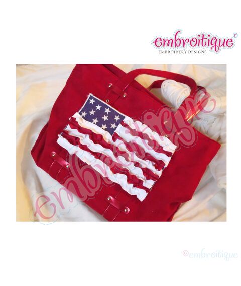 ITH Shabby Sweet Ruched 4th of July Flag, 2 image
