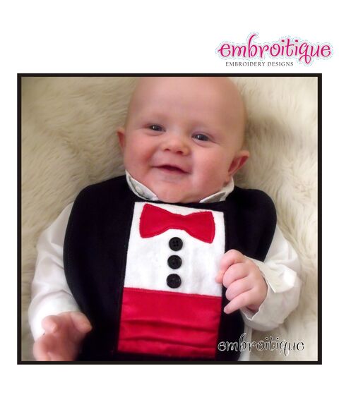Black Tie Tuxedo Bowtie and Cummerbund ITH Applique, 2 image
