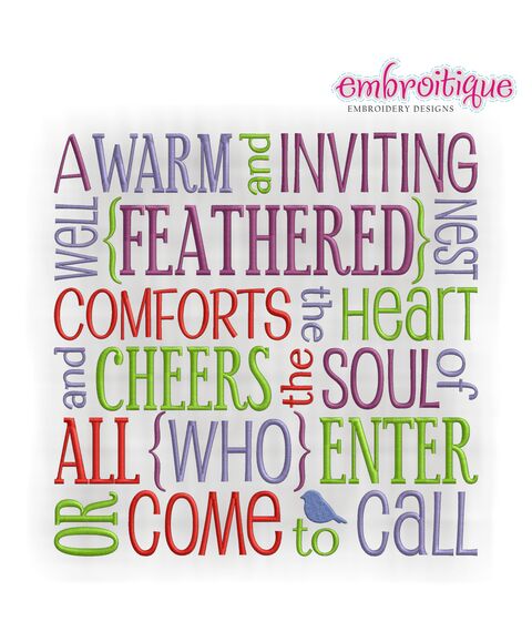 A Warm and Inviting Well Feathered Nest Comforts the Heart and Cheers the Soul Home Decor Word Block