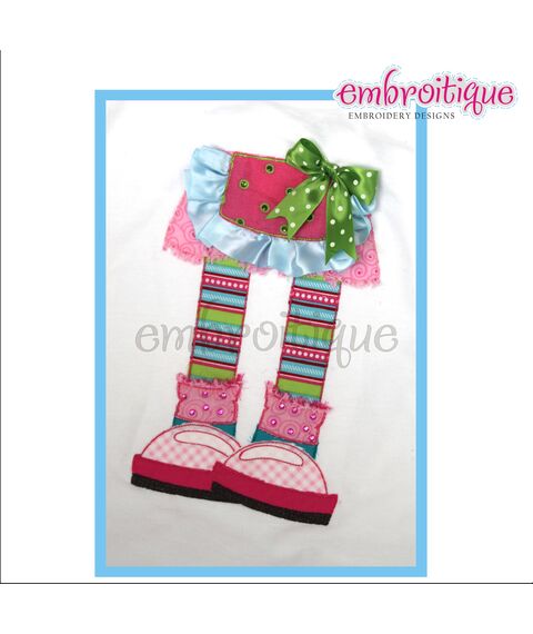 Adorable Girly LaLa Legs and Boy Bubble Toes Shabby Sweet Applique