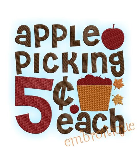 Apple Picking Five Cents Country Fall Autumn Decor