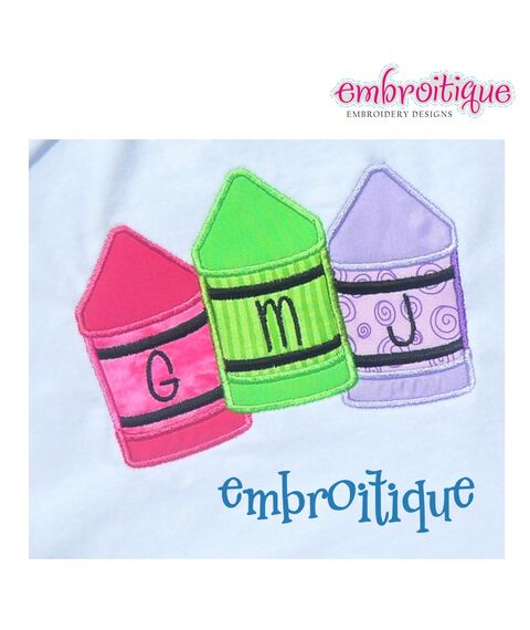 Back to School Chunky Crayon 3 Letter Monogram and Single Crayon