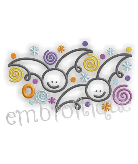 Bats Swirls and Polka Dots Halloween Design