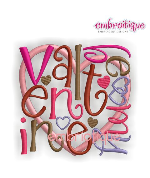 Be My Valentine Block Embroidery Design