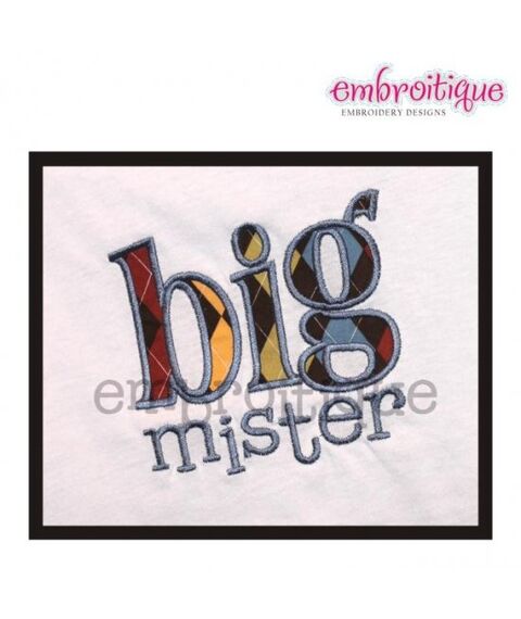 Big Mister Applique Design - sibling