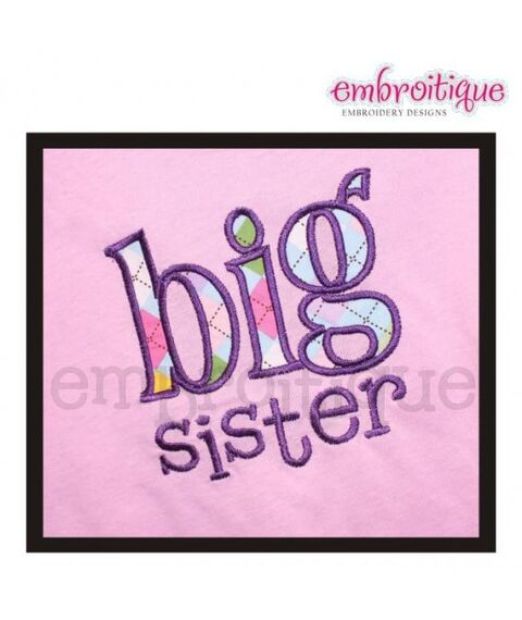 Big Sis Sister Sibling Applique
