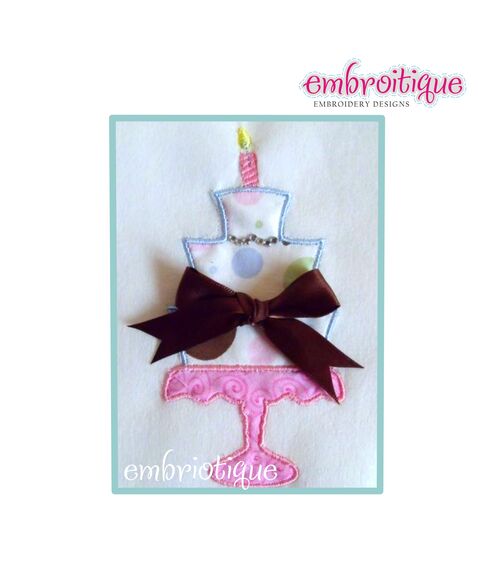 Birthday Wedding Tiered Cake with Numbers Applique