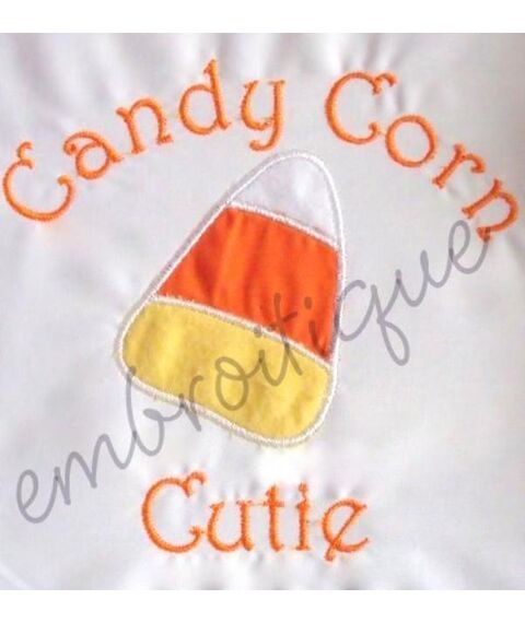 Candy Corn Cutie Applique Halloween Embroidery Design
