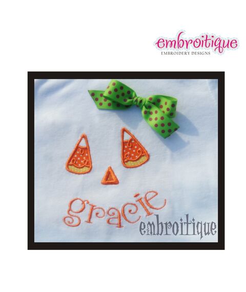 Candy Corn Face Halloween Applique Design