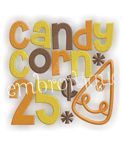 Candy Corn Twenty Five Cents Halloween Word Block