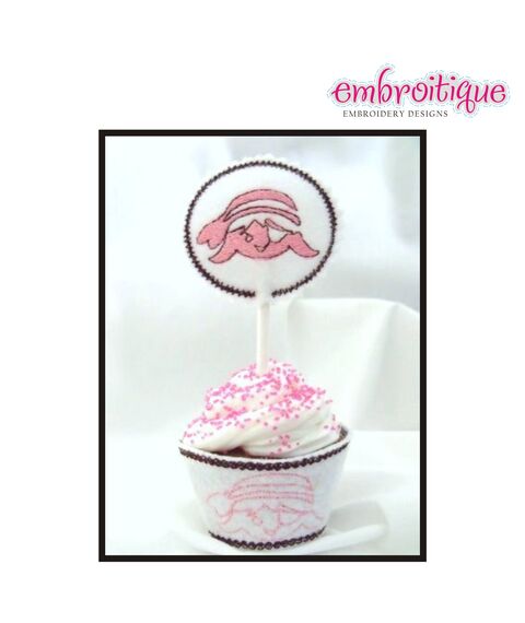 Cupcake Wrapper and Topper Set - Pirate Girl