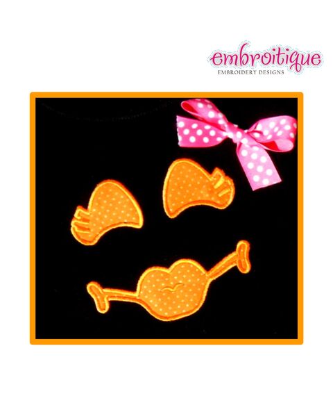 Flirty Girly Halloween Jack-o-lantern Lip Face Applique