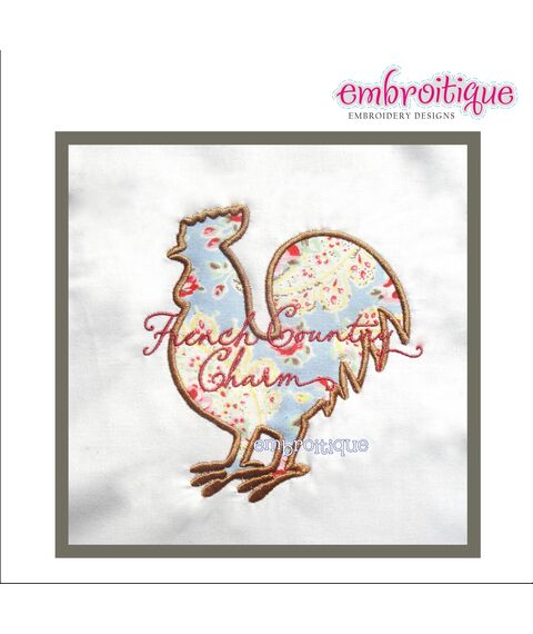 French Country Charm Rooster Applique