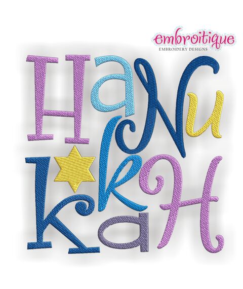 Hanukkah Square Embroidery Design
