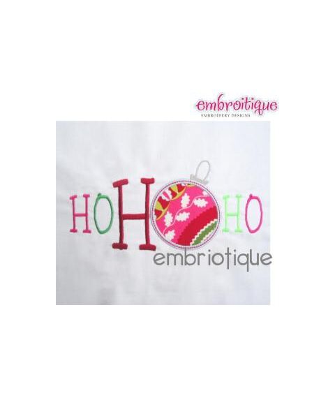 Ho Ho Ho Holiday Ornament Applique