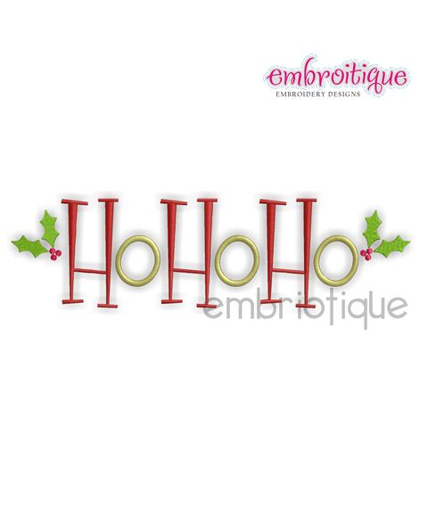 Ho Ho Ho with Holly Berries Christmas
