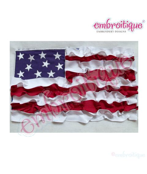 ITH Shabby Sweet Ruched 4th of July Flag