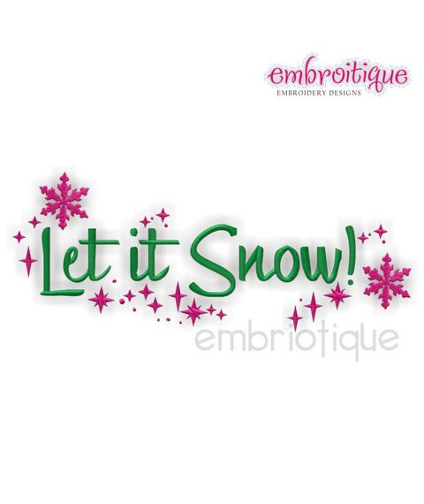 Let it Snow Stars Holiday Embroidery Design